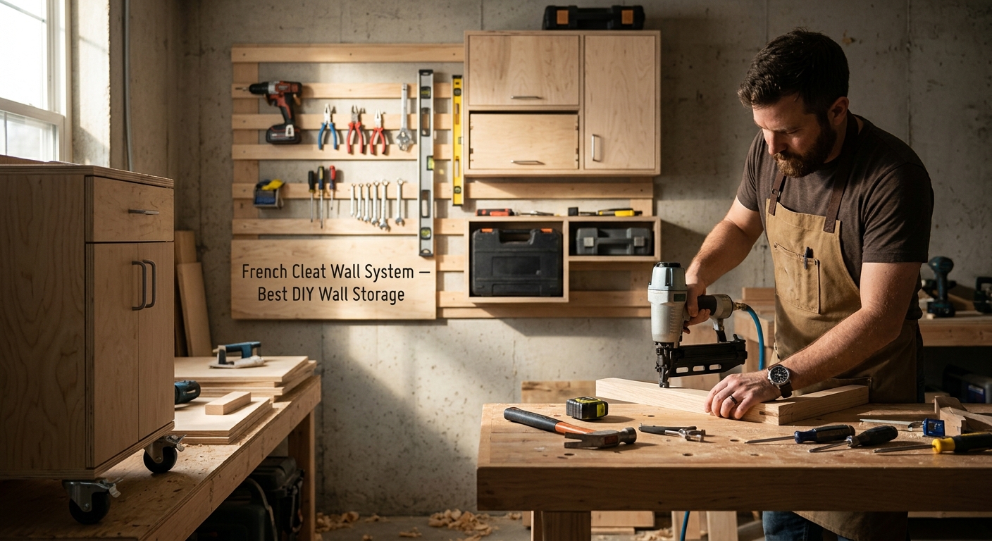French Cleat Wall System  –  Best DIY Wall Storage