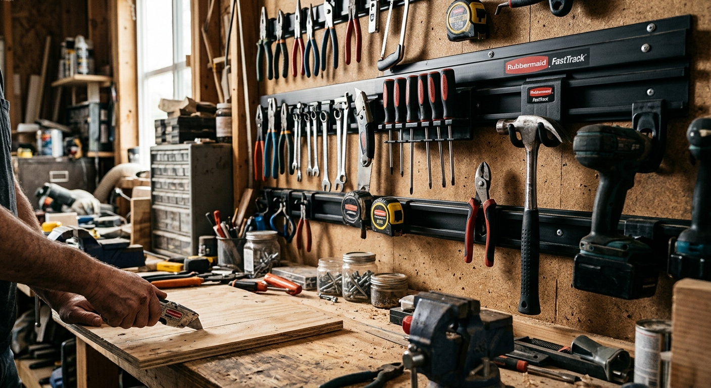 Rubbermaid FastTrack Garage Organization System  –  Best Overall