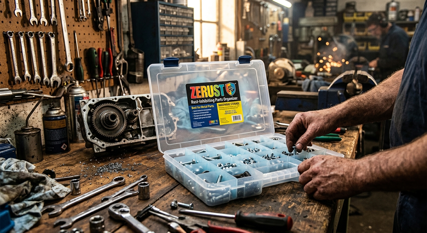 Zerust Rust-Inhibiting Parts Organizer  –  Best for Metal Parts