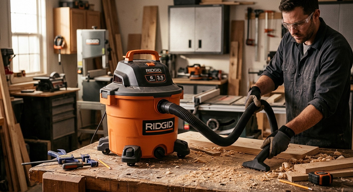 RIDGID 6-Gallon 3.5 HP Shop Vac  –  Best Overall Shop Vac