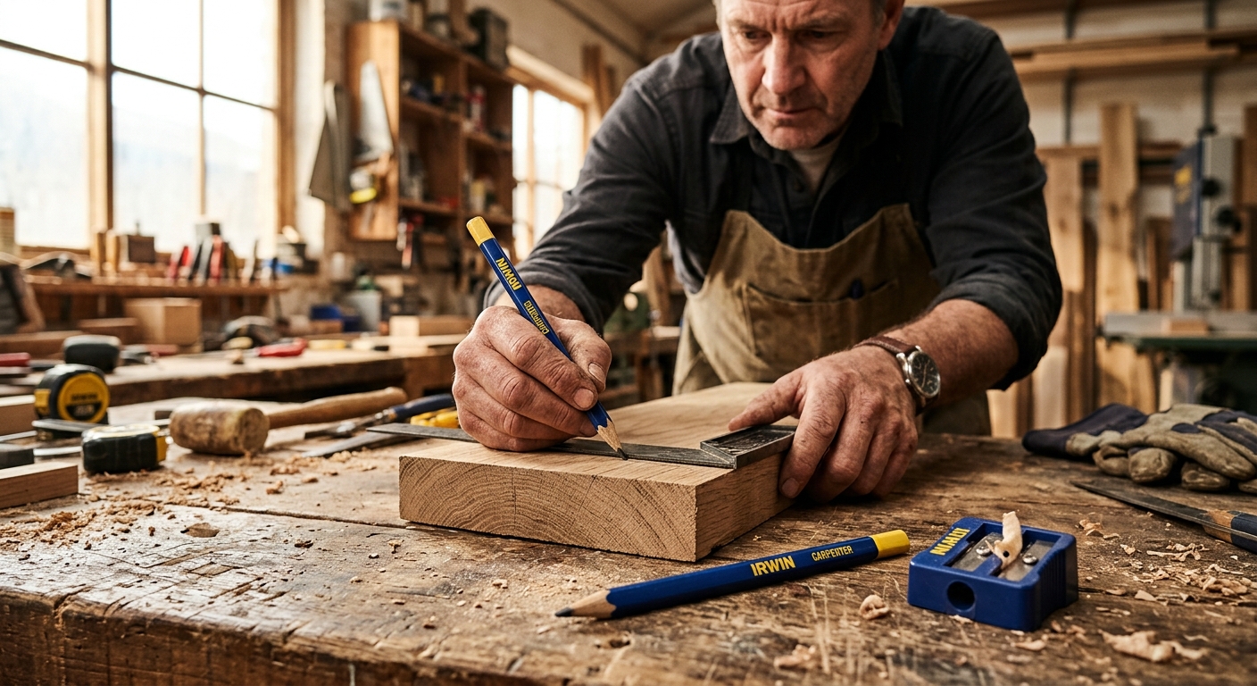 2. Irwin Tools Carpenter Pencils with Sharpener