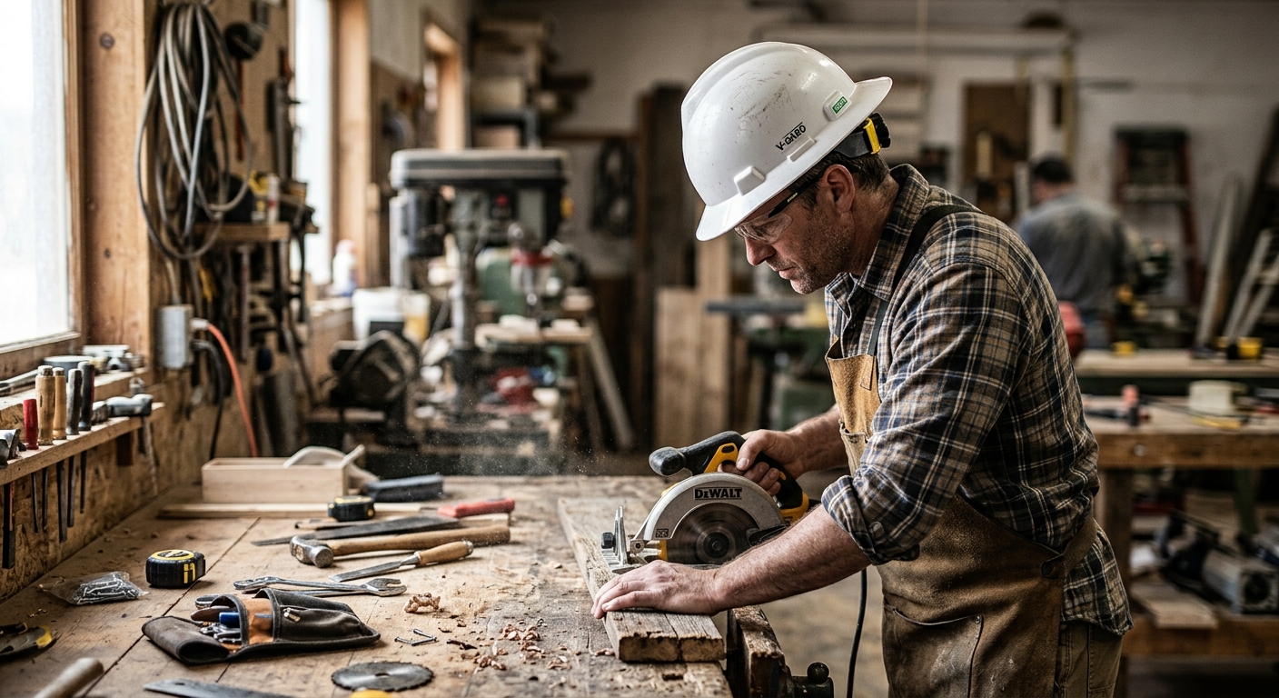 1. MSA 475369 V-Gard Full Brim Hard Hat