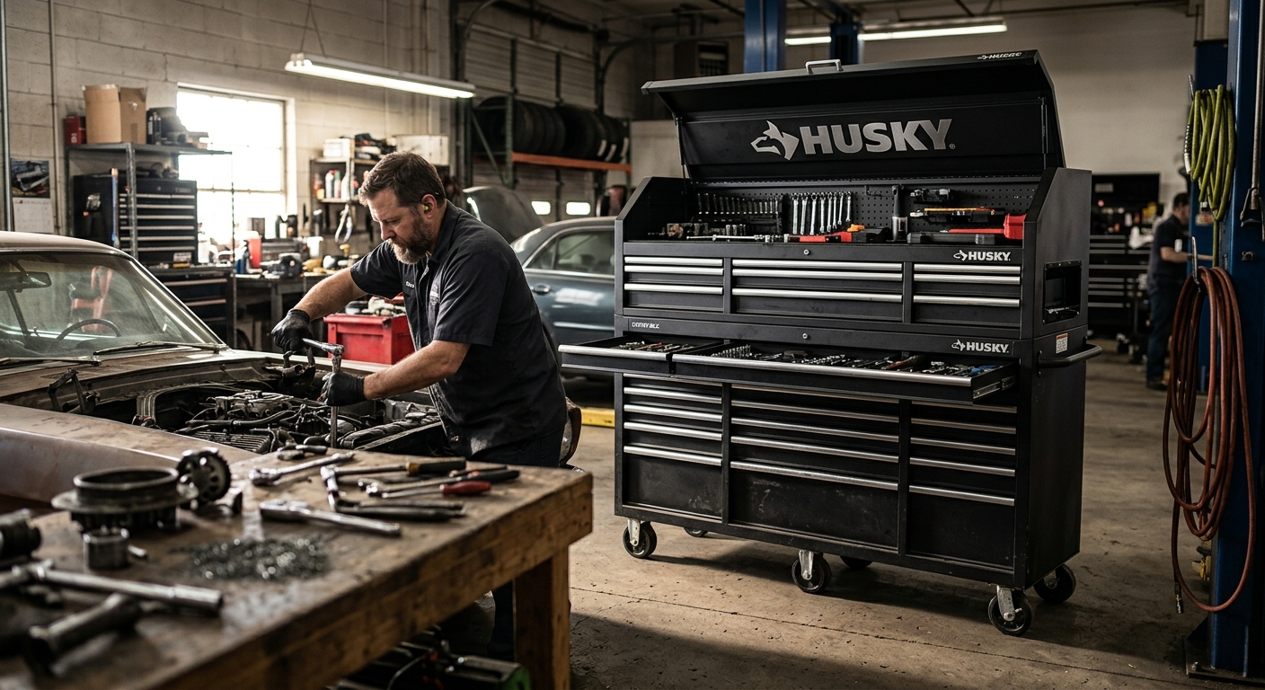 1. Husky 72-Inch 18-Drawer Rolling Tool Cabinet