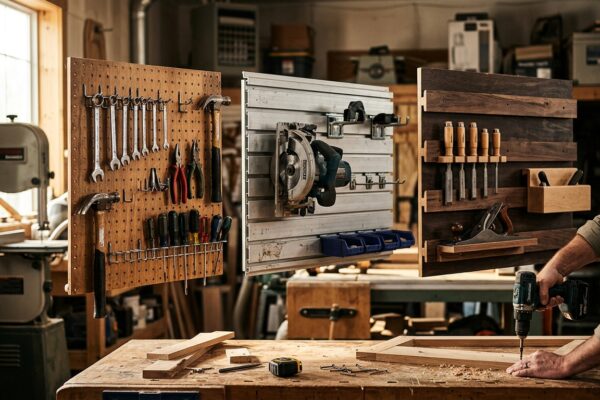 Best Wall-Mounted Tool Panels  –  Pegboard, Slatwall, and French Cleat