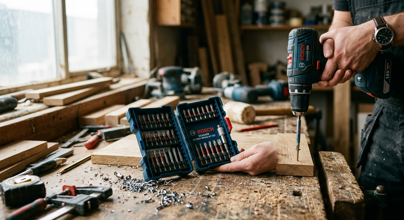 3. Bosch CC2430B 30-Piece Driver Bit Set in Bit Holder