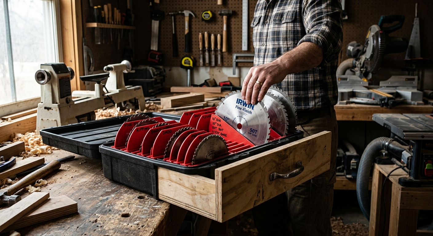 Drawer Storage with Blade Dividers