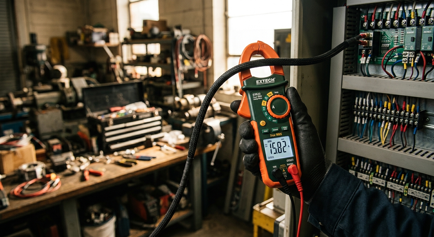 3. Extech EX623 True RMS Clamp Meter