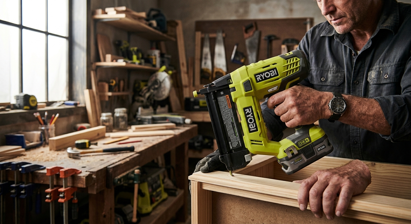3. RYOBI PCL100B  –  Best Budget Cordless Brad Nailer