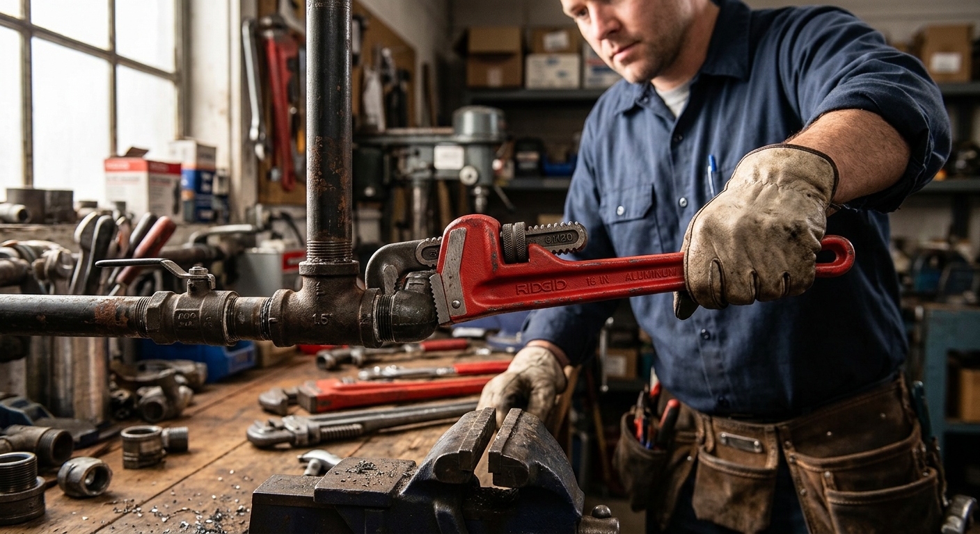 2. Ridgid 31120 18-Inch Aluminum Pipe Wrench