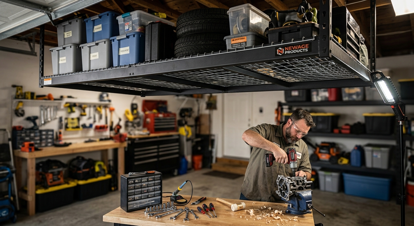 4. NewAge Products 48-Inch Overhead Storage Rack