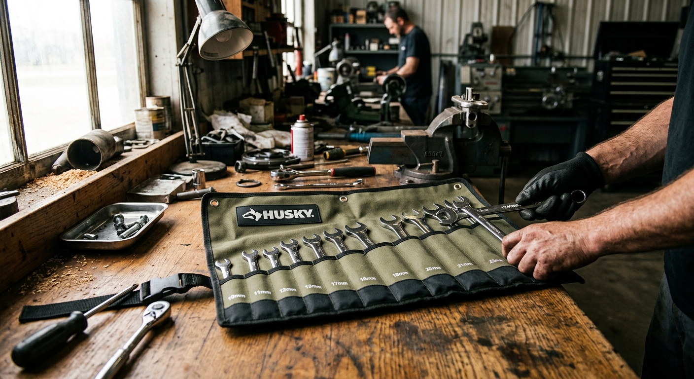 3. Husky 12-Pocket Canvas Tool Roll