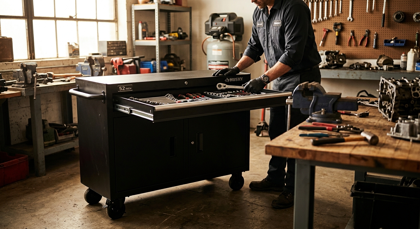 3. Husky 52-inch Rolling Cabinet H52CH6TR9V
