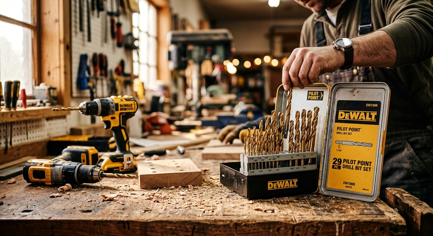 2. DeWalt DW1969 29-Piece Pilot Point Bit Set in Metal Index