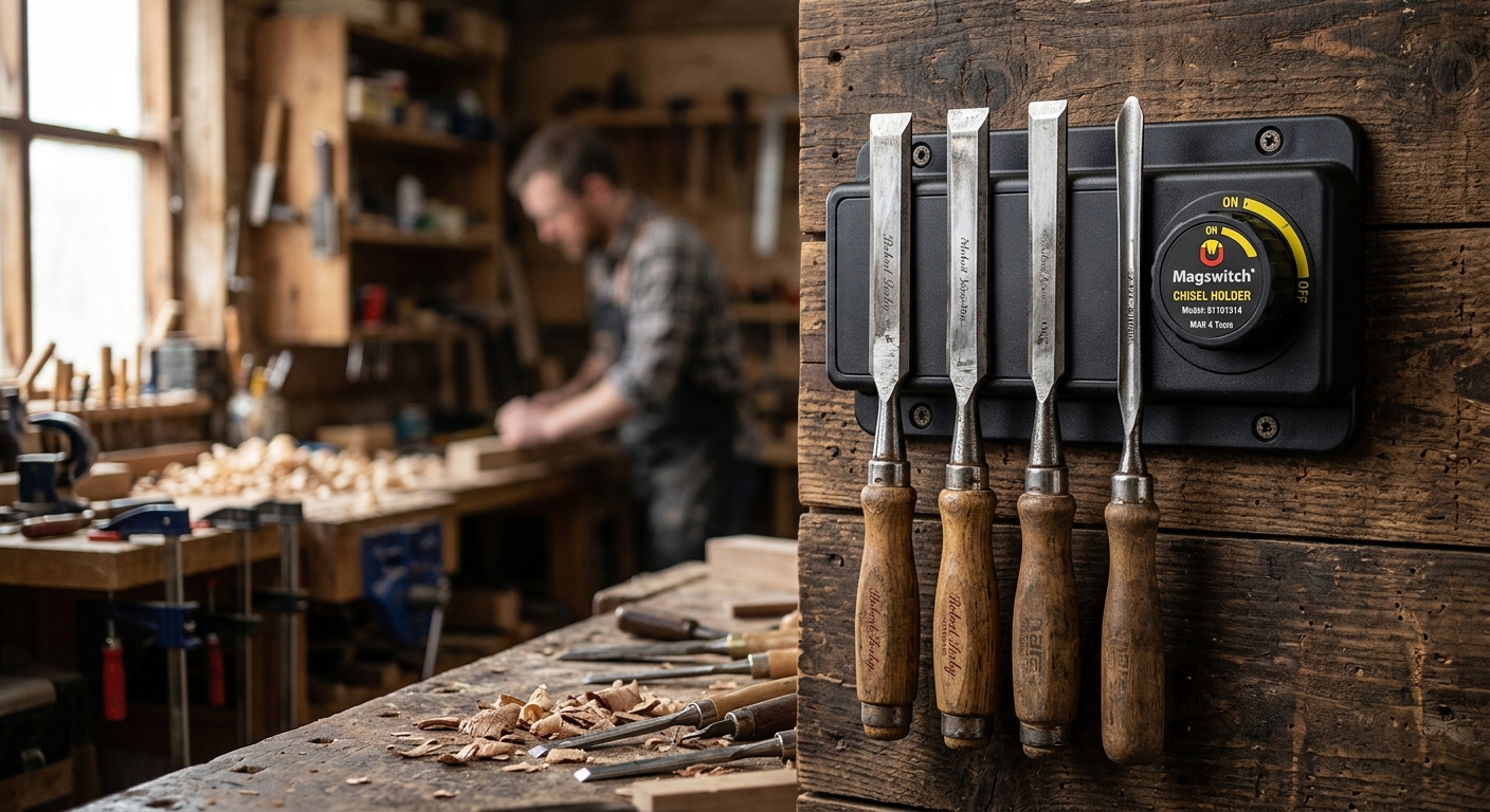 4. Magswitch Magnetic Chisel Holder (Wall Mount)