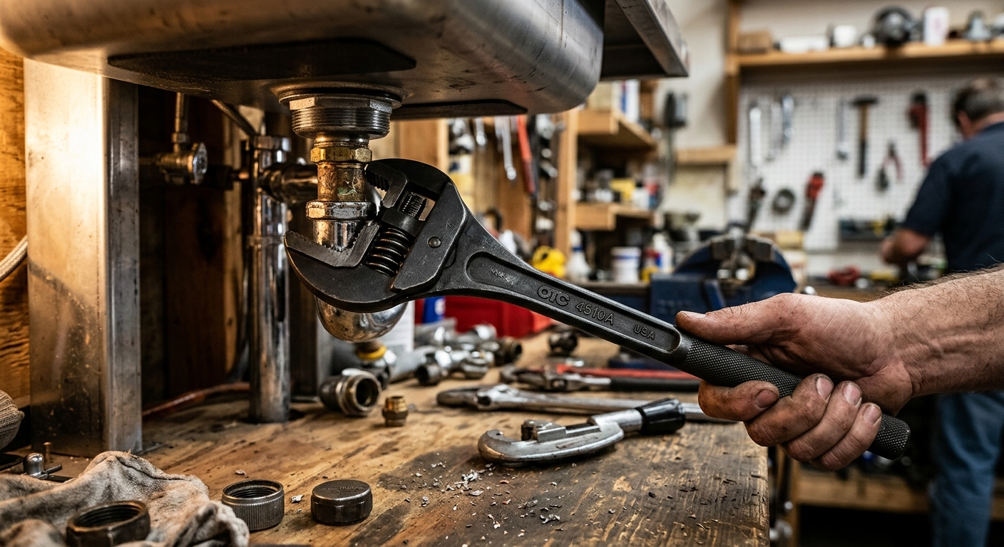 OTC 4510A Basin Wrench with Swivel Head