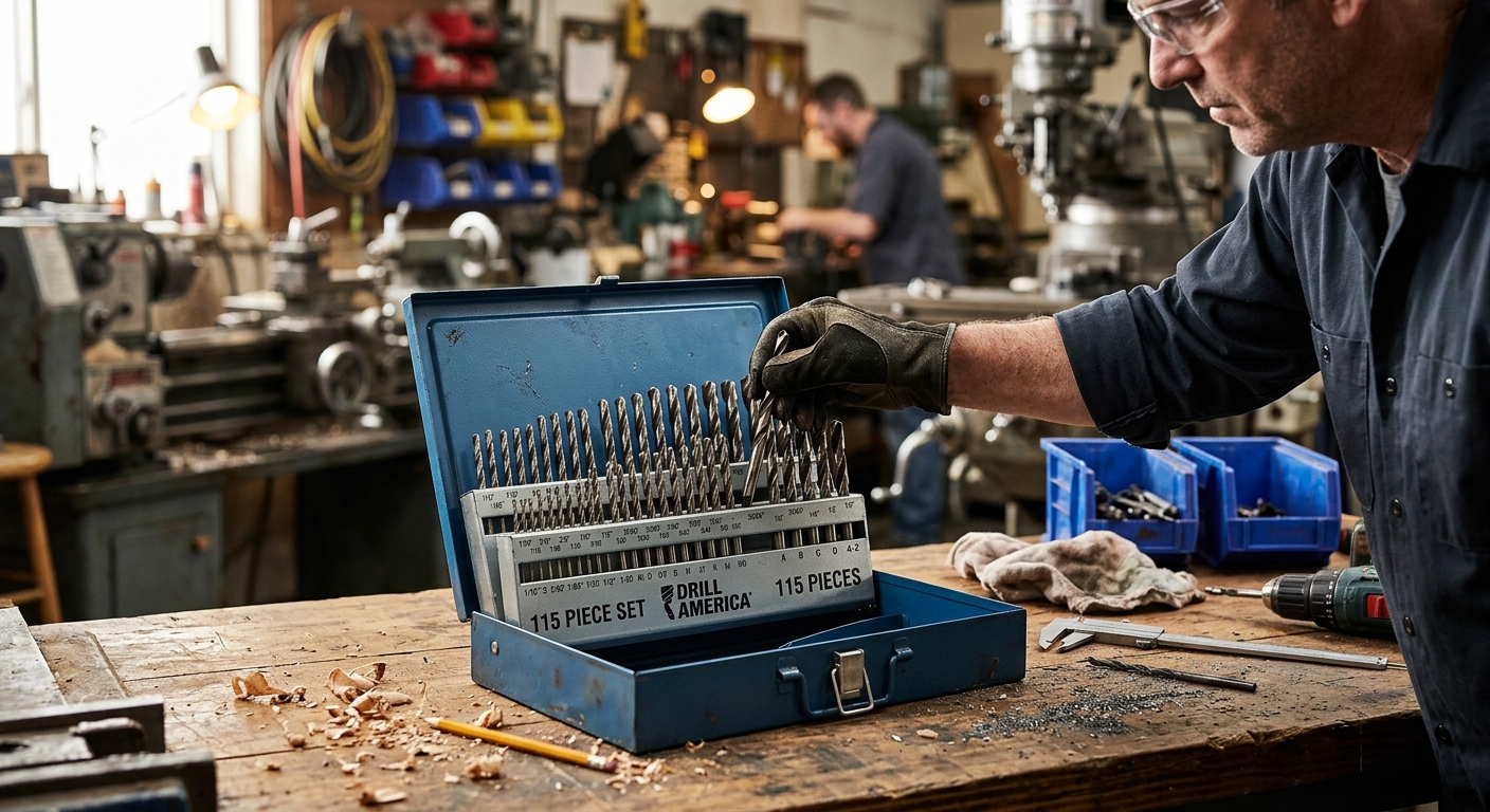 Drill America 115-Piece Drill Bit Set with Metal Index