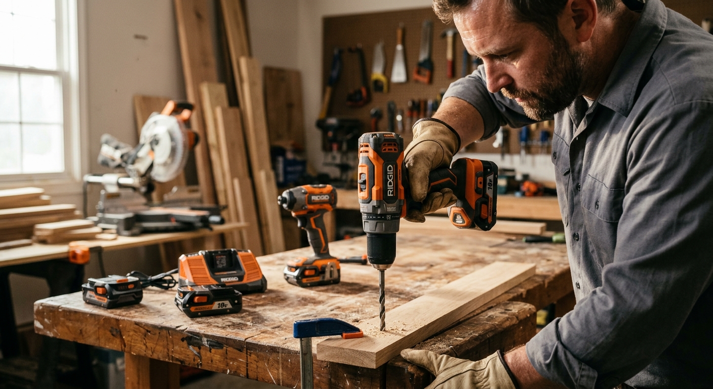 5. Ridgid R9658K  –  Best Value 18V Kit with LSA