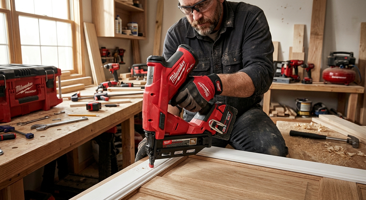 1. Milwaukee M18 FUEL 2742-20  –  Best Cordless Finish Nailer