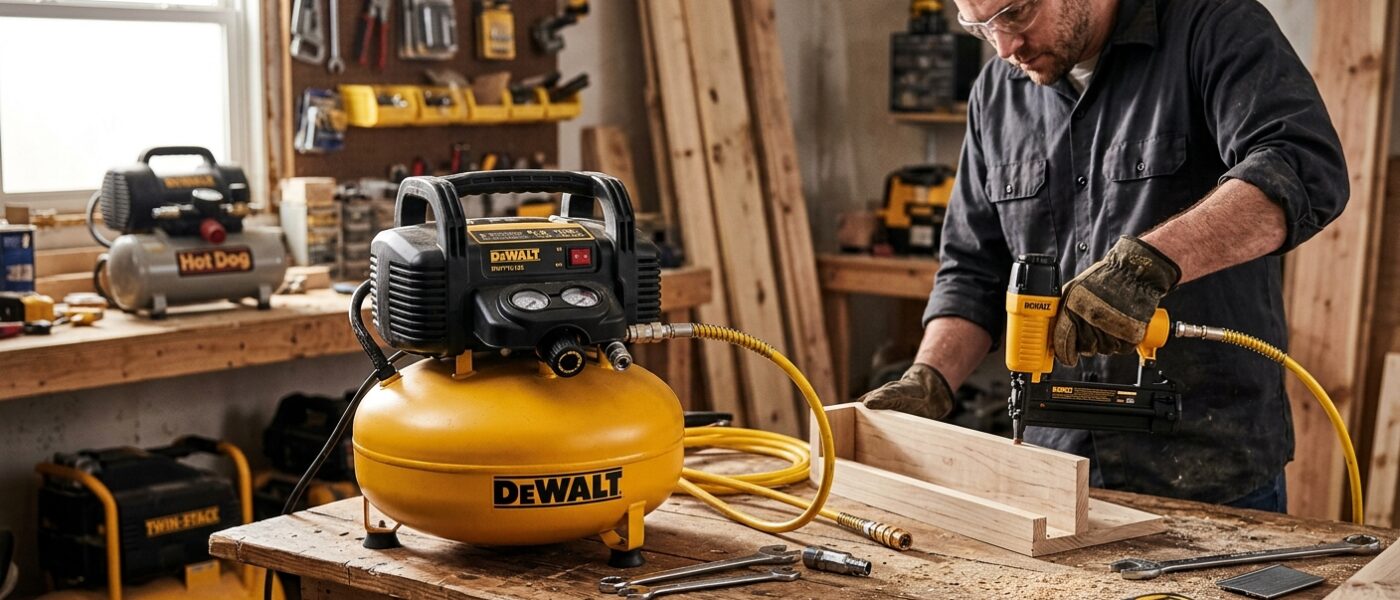 Best Air Compressors for DIY  –  Pancake, Hot Dog, Twin-Stack