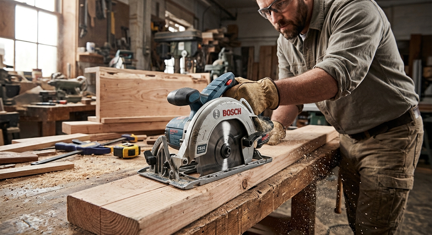 6. Bosch CS10  –  Best Left-Blade (Worm Drive Style)