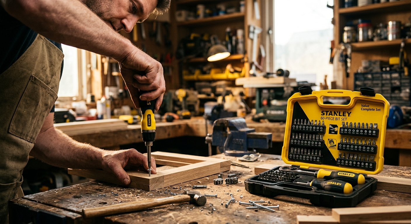 4. Stanley 60-piece Bit Set  –  Best Value Complete Set