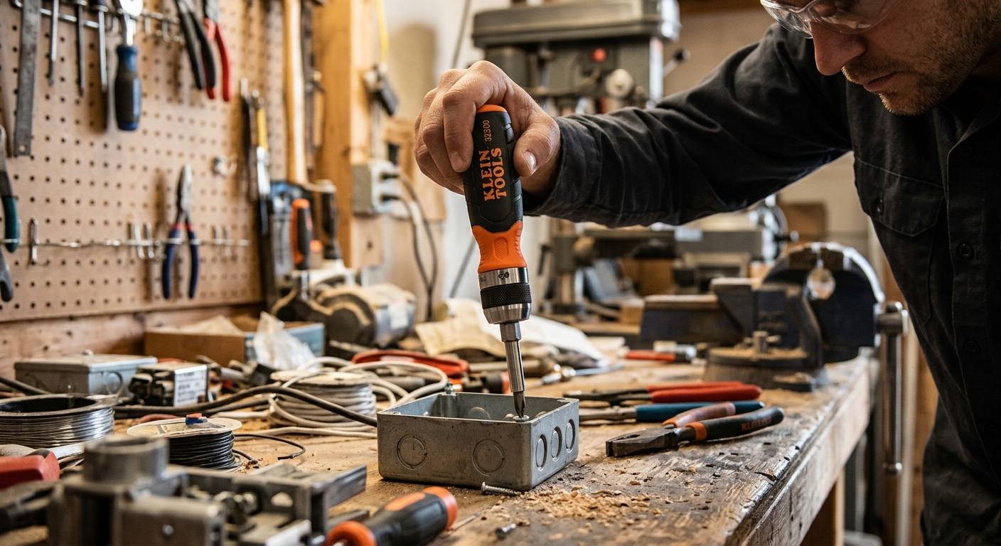 Klein Tools 32500 Multi-Bit Ratcheting Screwdriver  –  Best Compact Ratchet